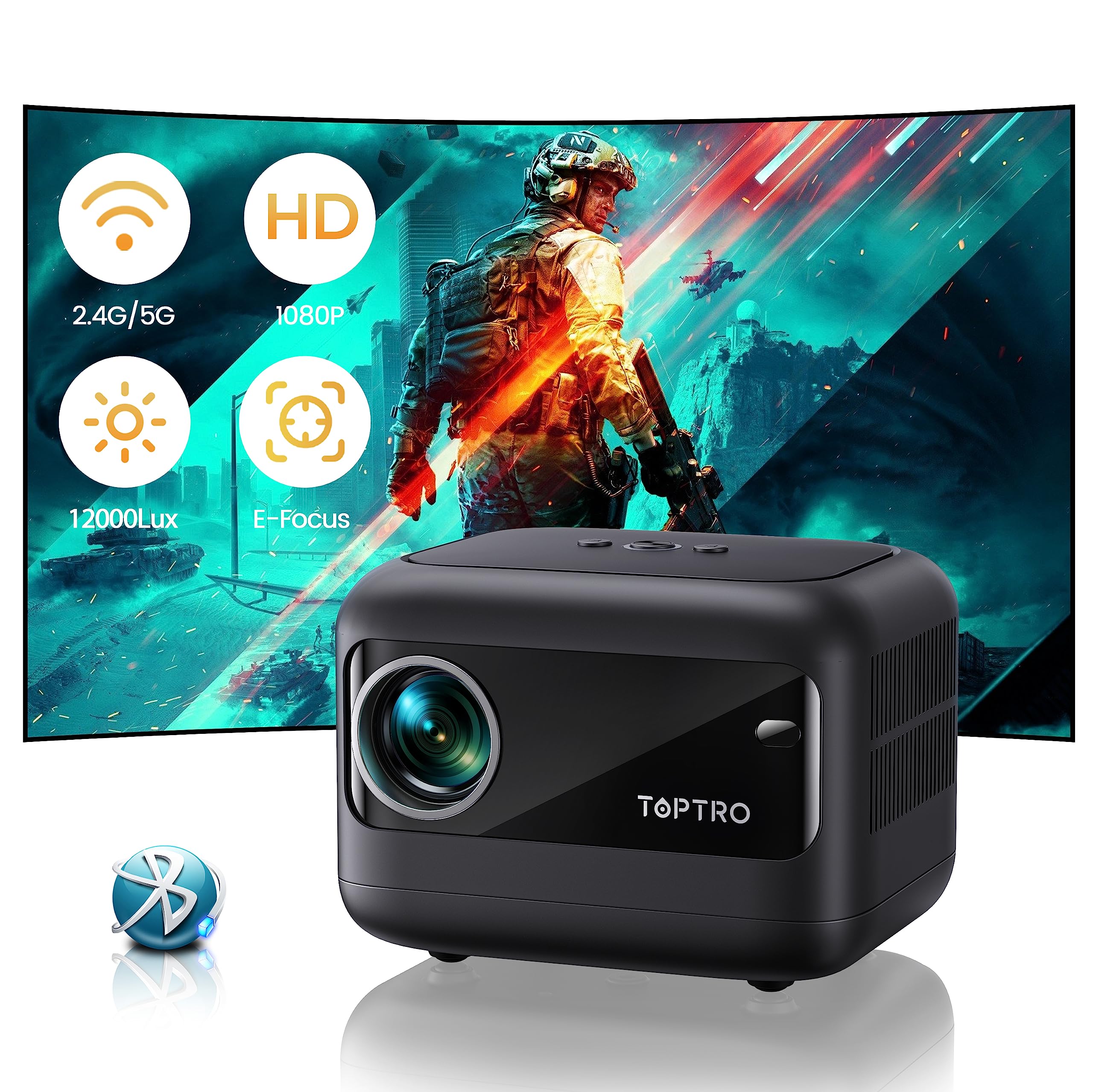 TOPTRO ޴ , 1080P Ǯ HD , 9500L   ,  ,  ߿ 